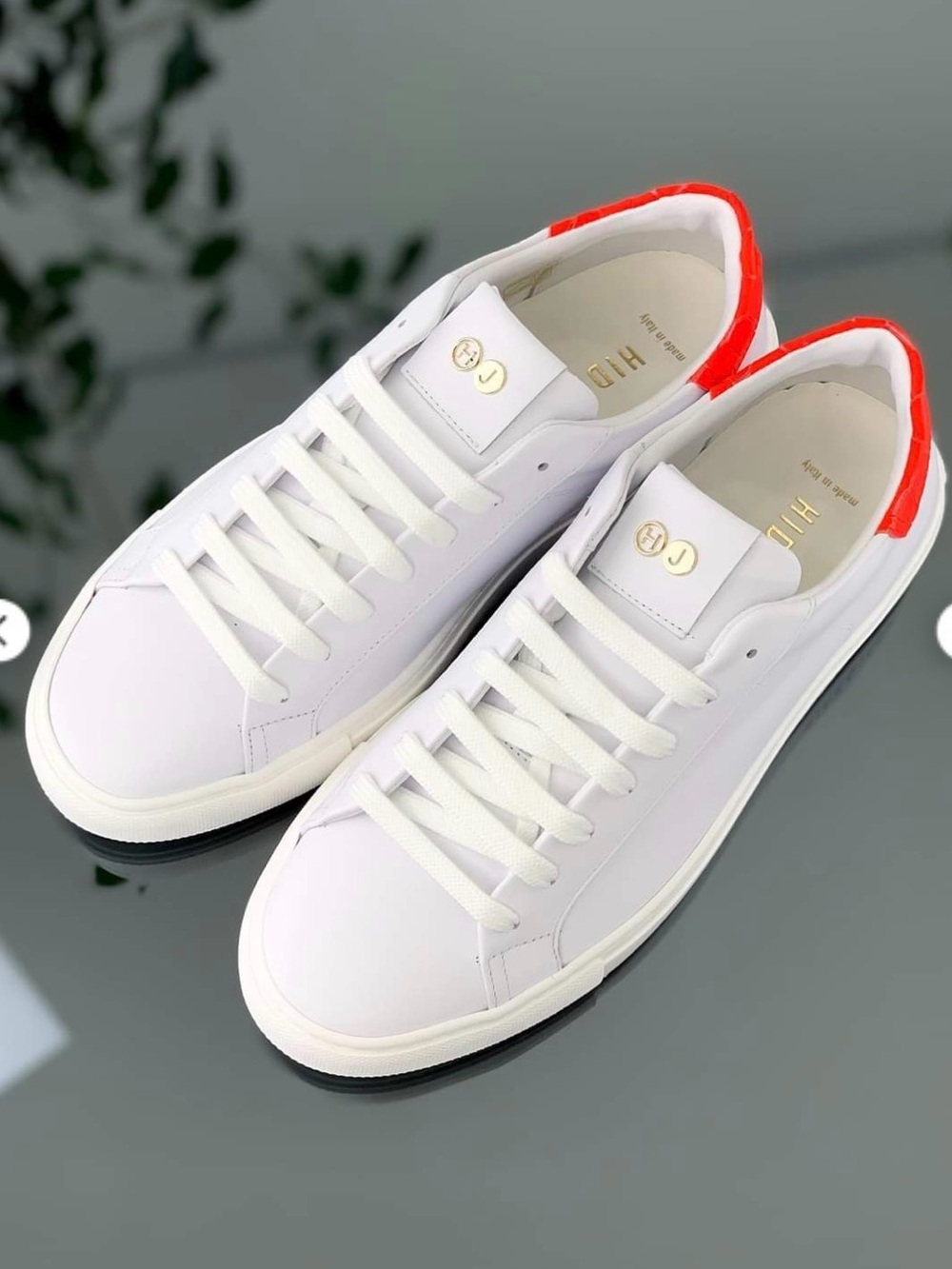 Hide & Jack white leather sneakers, size 43